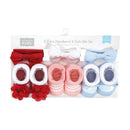 Baby Vision 6Pk Linen Headband & Sock Set, Red Blue Image 5