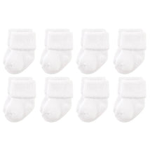 Baby Vision 8Pk Baby Newborn and Baby Terry Socks White Image 1