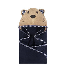 Baby Vision Animal Hooded Towel, Plaid Bear Image 1
