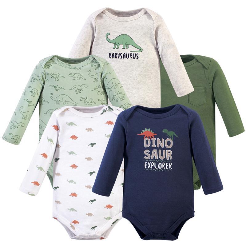 Baby Vision - Baby Boy Cotton Long-Sleeve Bodysuits 5Pk, Dinosaur Explorer Image 1
