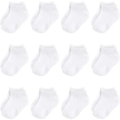 Baby Vision - Baby Girls' Cotton Rich Newborn and Terry Socks, White No-show, 0-6M, 12Pk Image 1