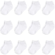 Baby Vision - Baby Girls' Cotton Rich Newborn and Terry Socks, White No-show, 6-12M, 12Pk Image 1