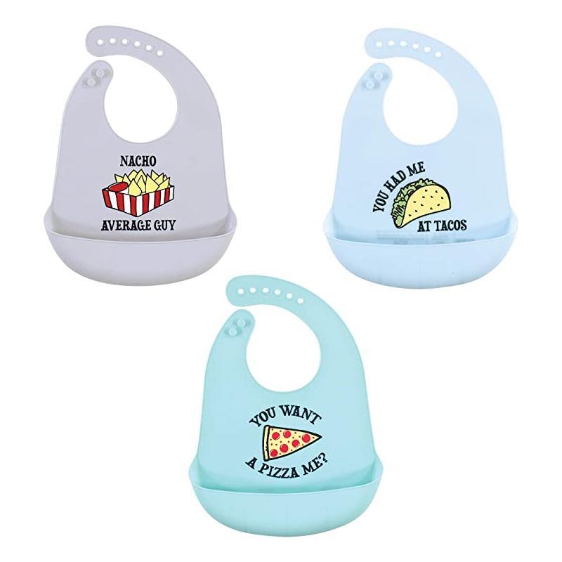 Baby Vision Baby Silicone Bibs, One Size Fast Food (3PK) Image 1
