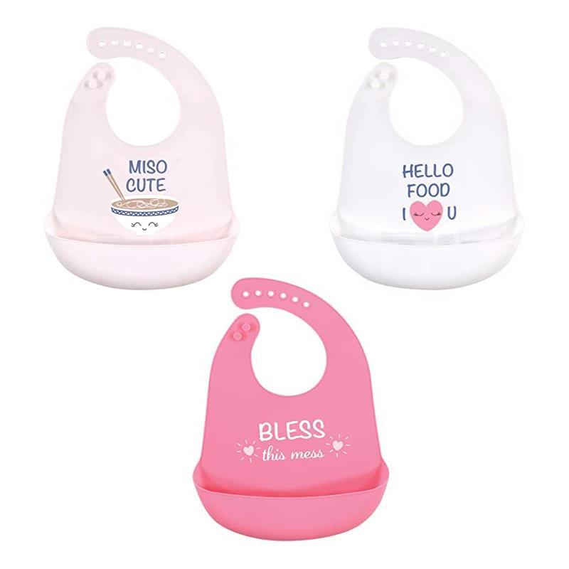 Baby Vision Baby Silicone Bibs, One Size Miso Cute (3PK) Image 1