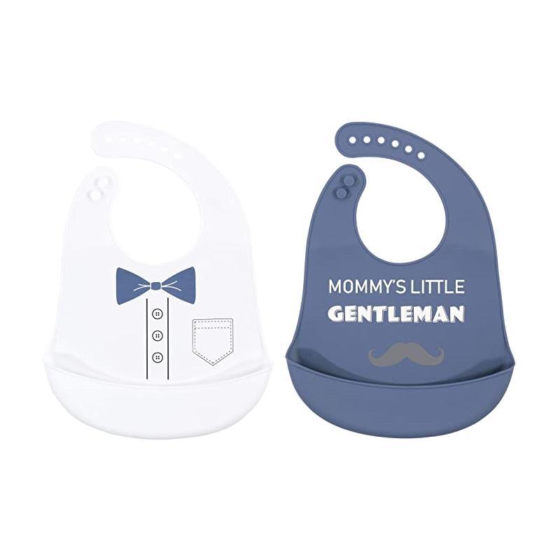 Baby Vision Baby Silicone Bibs, One Size Mommy's Little Gentleman (2PK) Image 1