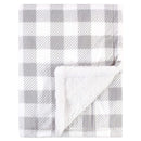 Baby Vision Blanket with Sherpa Back, Gray Plaid Image 1