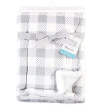 Baby Vision Blanket with Sherpa Back, Gray Plaid Image 2