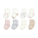 Baby Vision - Chenille Socks 8Pk, Pink Neutral Stripe - Large Image 1