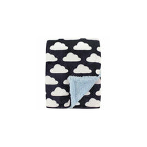 Baby Vision - Double Layer Blanket, Navy Clouds Image 1