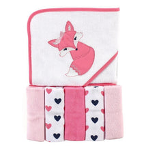 Baby Vision - Hooded Towel & 5 Washcloths Set, Foxy Image 1