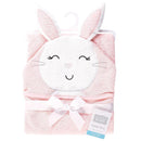 Baby Vision - Hudson Baby Cotton Animal Face Hooded Towel, Pink Bunny Image 3