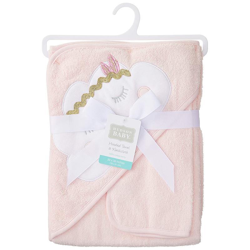 Baby Vision - Hudson Baby Cotton Hooded Towel and Washcloth, Boho Cloud Image 5