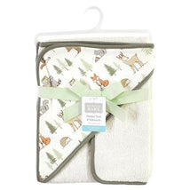 Baby Vision - Hudson Baby Cotton Hooded Towel and Washcloth, Forest Animals Image 2
