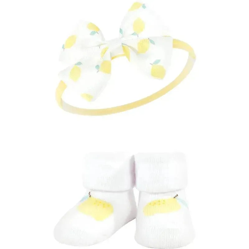 Baby Vision - Hudson Baby Girl's Headband and Socks Giftset, Lemon Image 2