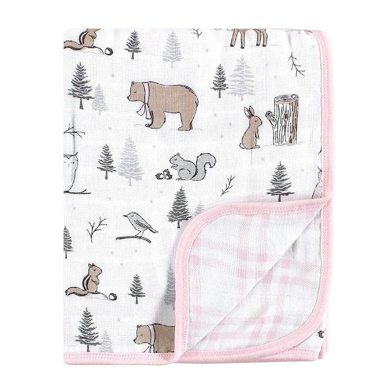 Baby Vision - Hudson Baby Muslin Tranquility Quilt Blanket, Winter Forest Image 1