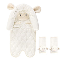 Baby Vision - Hudson Baby Unisex Baby Car Seat Insert and Strap Covers, Lamb Image 2