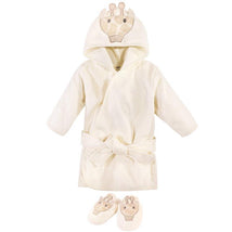 Baby Vision - Hudson Baby Unisex Baby Cotton Animal Face Bathrobe, Modern Giraffe, One Size Image 1