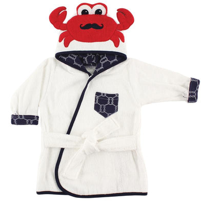 Baby Vision - Hudson Baby Unisex Baby Cotton Animal Face Bathrobe, Mr. Crab, One Size Image 1