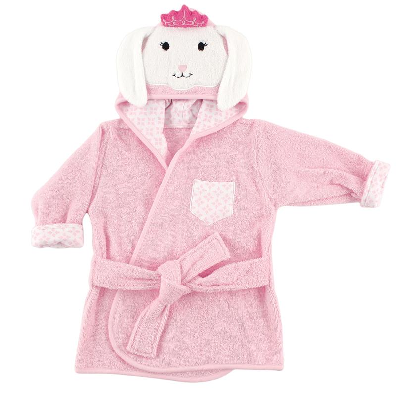 Baby Vision - Hudson Baby Unisex Baby Cotton Animal Face Bathrobe, Princess Bunny, One Size Image 3