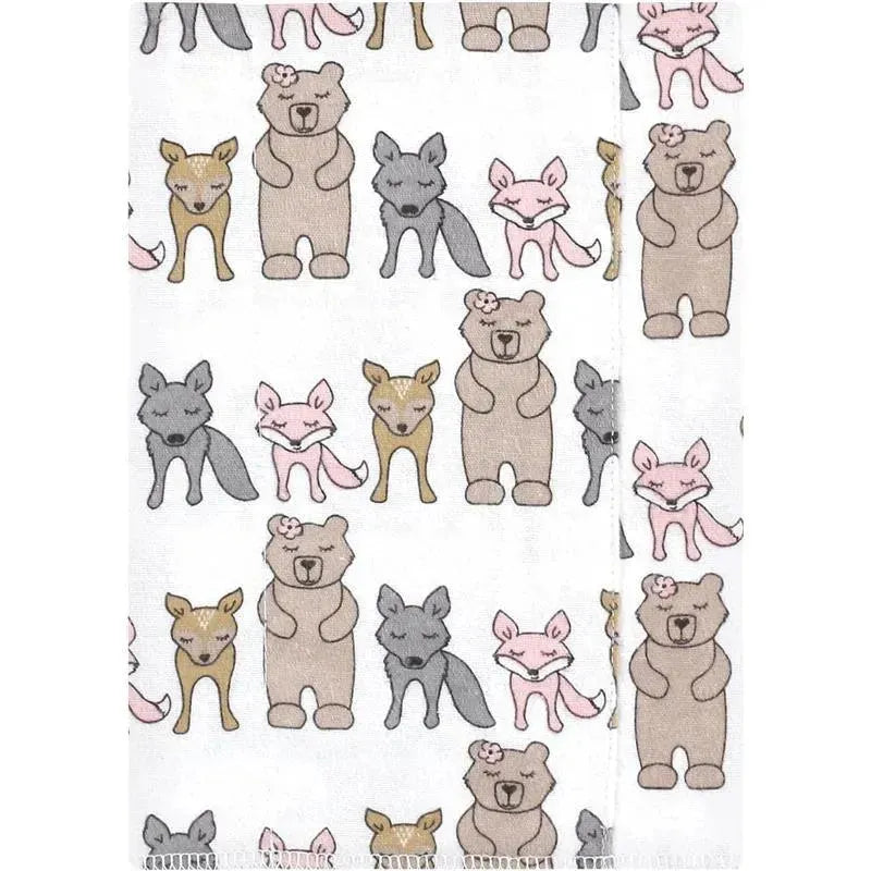 Baby Vision - Hudson Baby Unisex Baby Cotton Flannel Burp Cloths 4-Pack, Wild Forest Pink, One Size Image 6