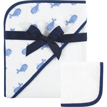 Baby Vision - Hudson Baby Unisex Baby Cotton Hooded Towel and Washcloth, Whale Image 1