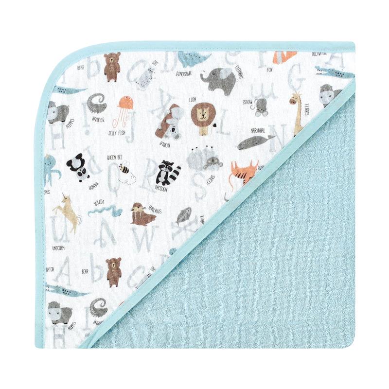 Baby Vision - Hudson Baby Unisex Baby Cotton Rich Hooded Towels, Alphabet, One Size Image 3