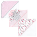 Baby Vision - Hudson Baby Unisex Baby Cotton Rich Hooded Towels, Floral Pretty Elephant, One Size Image 1
