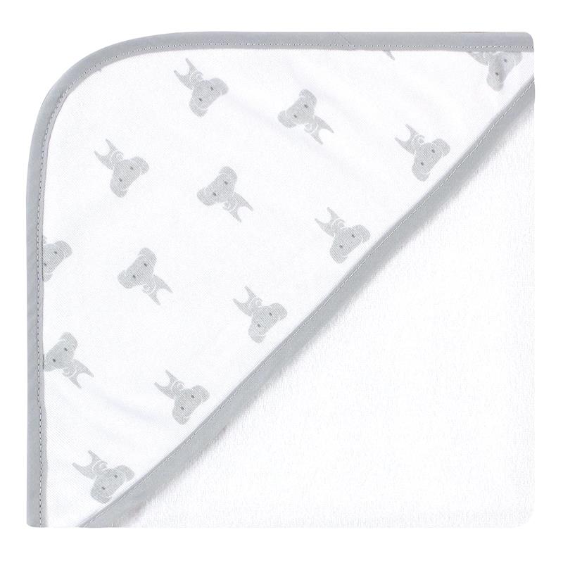 Baby Vision - Hudson Baby Unisex Baby Cotton Rich Hooded Towels, Gray Modern Elephant, One Size Image 5