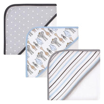 Baby Vision - Hudson Baby Unisex Baby Cotton Rich Hooded Towels, Royal Safari Image 2