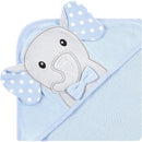 Baby Vision - Hudson Baby Unisex Baby Cotton Rich Hooded Towels, White Dots Gray Elephant Image 4