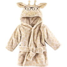 Baby Vision - Hudson Baby Unisex Baby Plush Animal Face Bathrobe, Nerdy Giraffe Image 1