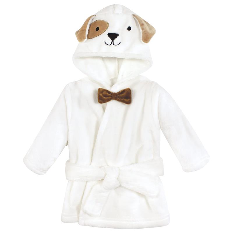 Baby Vision - Hudson Baby Unisex Baby Plush Bathrobe and Toy Set, Dog Image 4