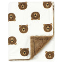 Baby Vision - Hudson Baby Unisex Baby Plush Blanket with Furry Binding and Back, Brown Bear, One Size Image 1