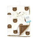 Baby Vision - Hudson Baby Unisex Baby Plush Blanket with Furry Binding and Back, Brown Bear, One Size Image 2