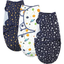 Baby Vision - Hudson Baby Unisex Baby Quilted Cotton Swaddle Wrap 3pk, Metallic Stars, 0-3 Months Image 1
