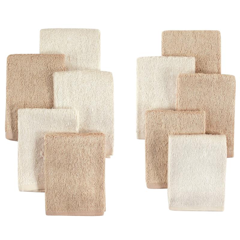 Baby Vision - Little Treasure Unisex Baby Rayon from Bamboo Luxurious Washcloths, Cream Tan, One Size Image 1