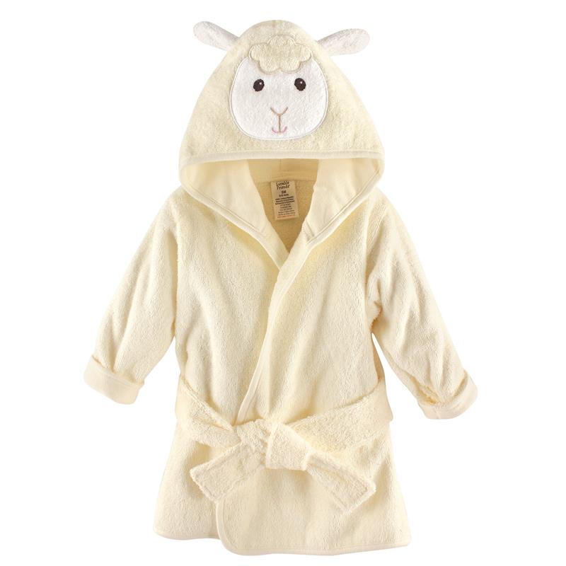 Baby Vision - Luvable Friends Unisex Baby Cotton Animal Face Bathrobe, Lamb, One Size Image 1