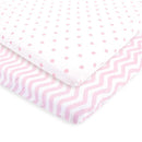 Baby Vision - Luvable Friends Unisex Baby Fitted Playard Sheet, Pink Chevron Dot Image 1