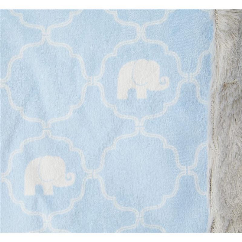 Baby Vision Plush Blanket With Furry Binding, Elephant Image 3