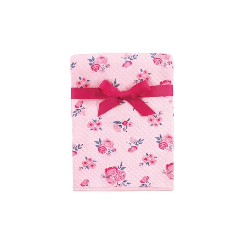Baby Vision - Quilted Blanket, Pink/Navy Floral Image 1