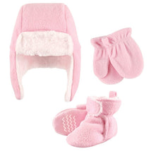 Baby Vision - Trapper Hat, Mitten And Bootie Set, Light Pink Image 1