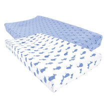 Baby Vision Unisex Baby Cotton Changing Pad Cover, Blue Whale, One Size Image 1