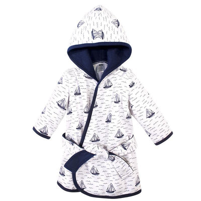 Baby Vision Unisex Baby Cotton Rich Bathrobe, Sailboat Image 1