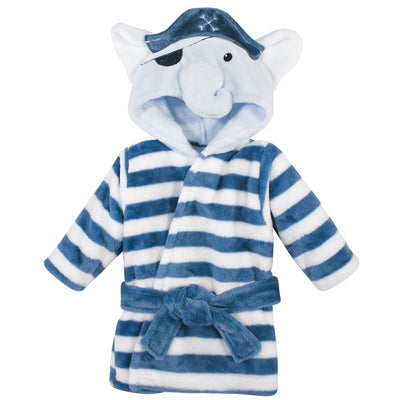 Baby Vision Unisex Baby Plush Animal Face Bathrobe, Pirate Elephant, 0/9M Image 1
