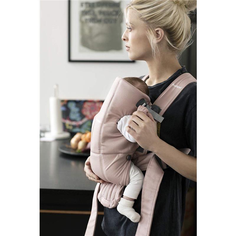 Babybjorn Baby Carrier Mini, Cotton, Dusty Pink Image 6