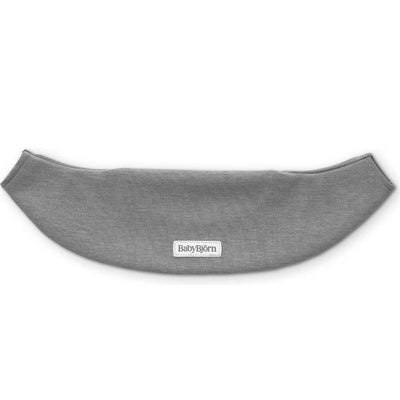 Light gray Babybjorn Bib for Mini, made of jersey material, featuring a visible Babybjorn logo.