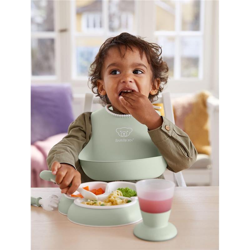 BabyBjorn - Mealtime Set, 4 pcs Powder Green Image 3