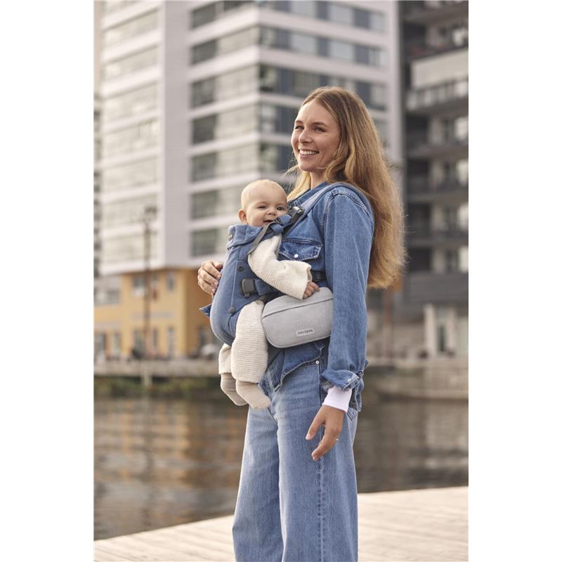 BabyBjörn - Pocket Pouch for Baby Carrier, Woven Mélange, Light Gray Image 4