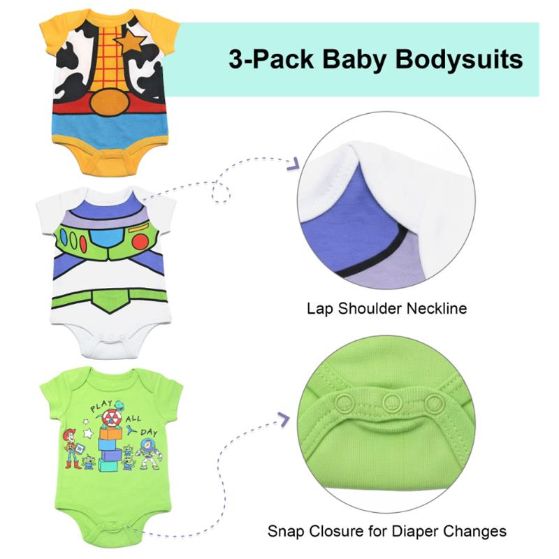 Babyfair 3Pk Disney Boy Bodysuit, Toy Story Image 2