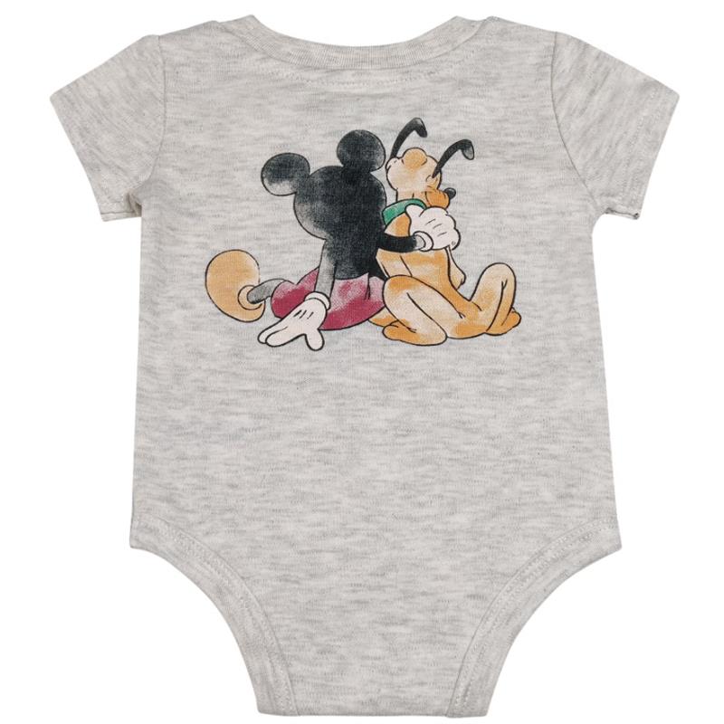 Babyfair 3Pk Disney Boy Shorts, Bodysuit & Socks, Light Grey Mickey Image 3